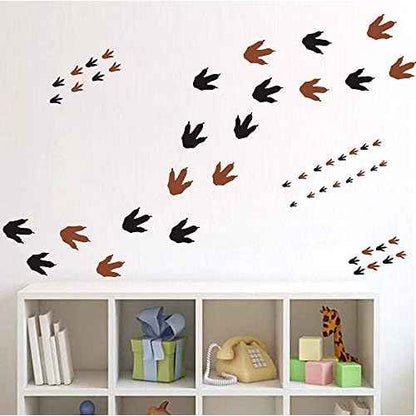 Dinosaur Footprints Wall Decals (56pcs) 4 Size Dinosaur Tracks Decals Dinosaur Decor Baby Nursery Decals Removable Peel and Stick Vinyl Decals for Boy Bedroom Decorations