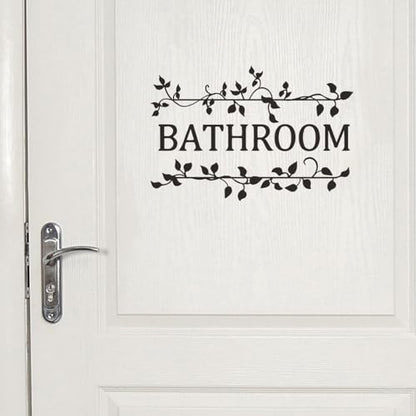 HAOHUODUO 2 Black Vine Bathroom Decals - Stickers for Bathroom Decor, Vinyl Wall Art 11.4x7.8 Inch