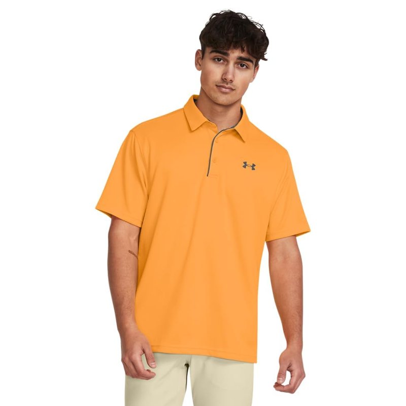 Under Armour Men's Tech Golf Polo, (803) Nova Orange / / Pitch Gray, Medium Tall
