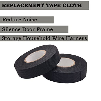 Electric Insulation Tape Fabric, 3/4In x 50ft Automotive Tape Cloth, High Temp Tape for Exhaust - 4 Rolls Wire Harness Friction Tape Black(Non-Flame Retardant)