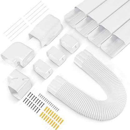4¡±W 16.5Ft Decorative PVC Line Set Cover Kit for Mini Split Lineset Cover Kit for Air Conditioner & Heat Pump (White)