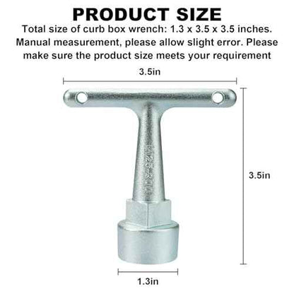Water Meter Wrench for Pentagon Socket, Curb Stop Wrench, Water Valve Shut Off Tool for Penta Socket, Pentagon Curb Box Key
