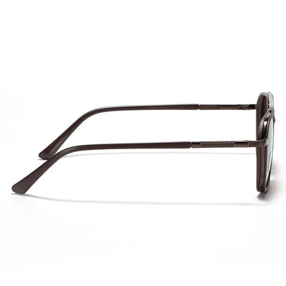 Metal Square Frame Sunglasses Big Tr90 Double Bridge Polarized Sun Glasses TAC Lens Unisex Glasses, Brown