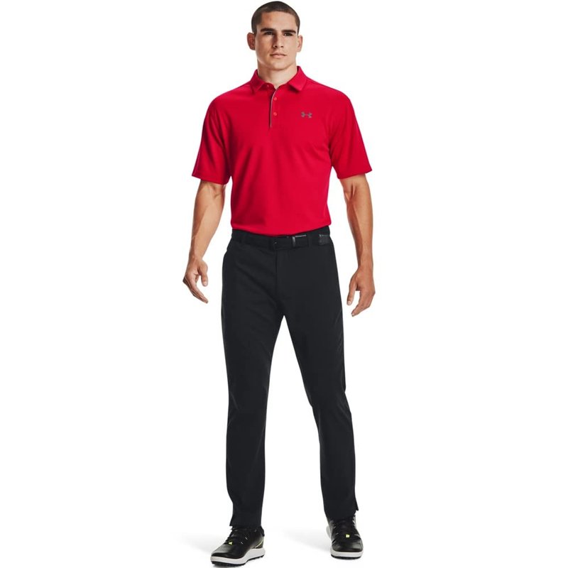 Under Armour Men's Tech Golf Polo, Red (600)/Graphite, Medium Tall