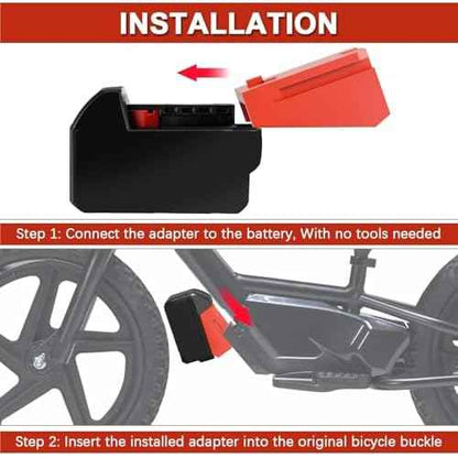 Battery Adapter for Stacyc 12" and 16" Fit for Mil.Waukee 18v Batteries, Double The Battery Life, Easy Installation