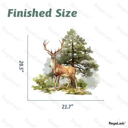 Standing Deer and Tree Wall Decal Nursery Forest Animal Wall Sticker Removable Peel and Stick Wall Art Decor for Kid Baby Classroom Preschool Living Room Playroom Bedroom School