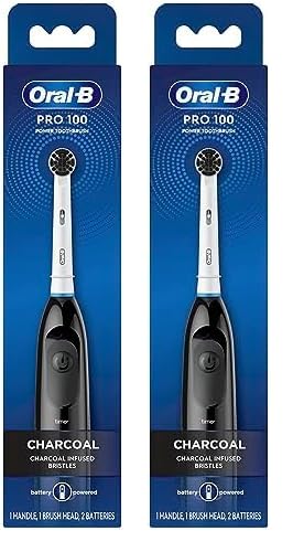 Oral-B Pro 100 Charcoal, Battery Powered Electric Toothbrush, Black