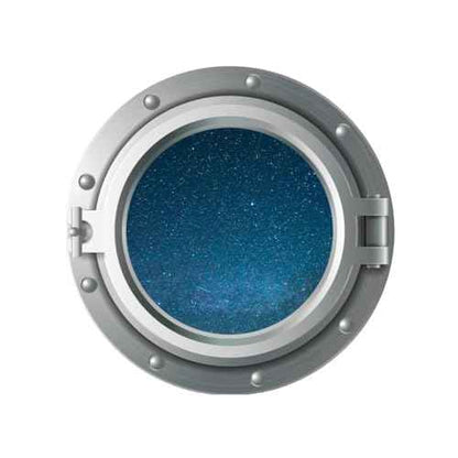 3D Airplane Window Wall Stickers Universe Porthole Decals for Kids Room, Living Room, Bedroom Decoration, Removable PVC Space Theme Decor