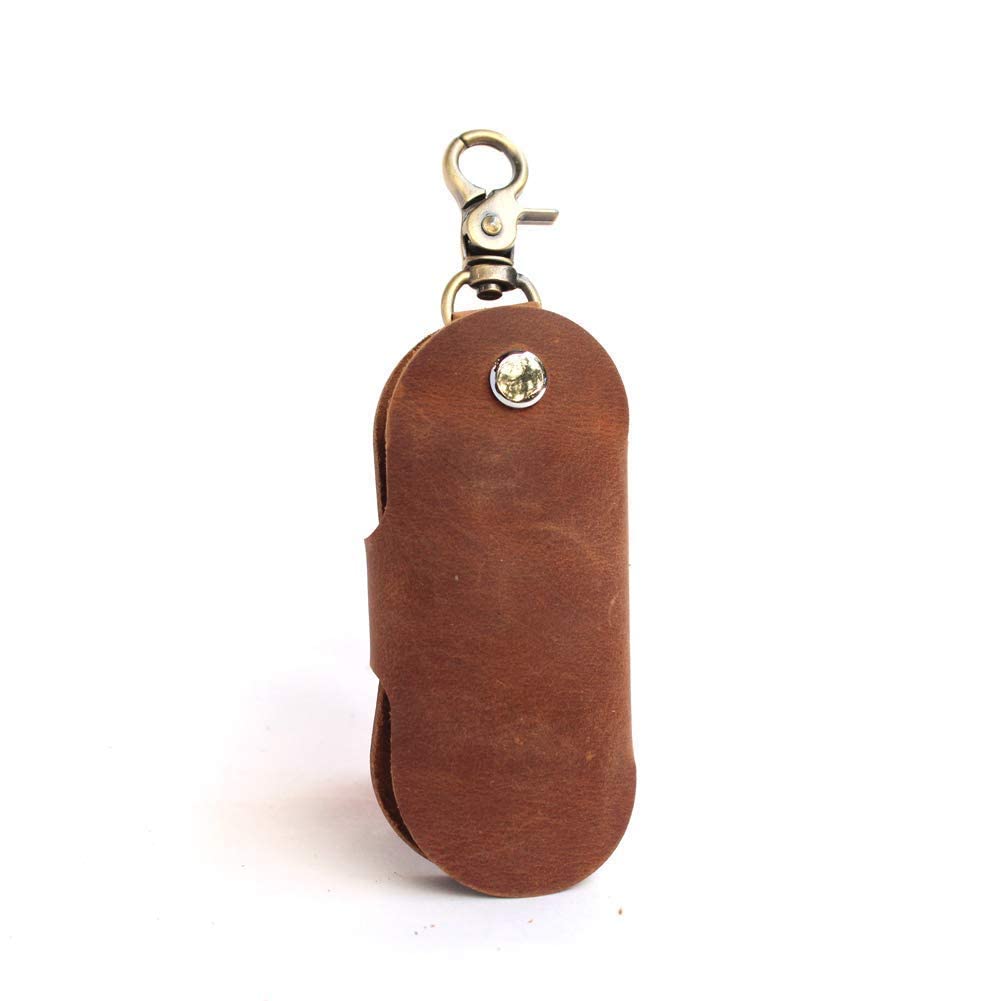 Upgraded Version of Simple Multifunctional Leather Key Organizer Door Key Car Key Case Handcrafted Key Holder with Keyring