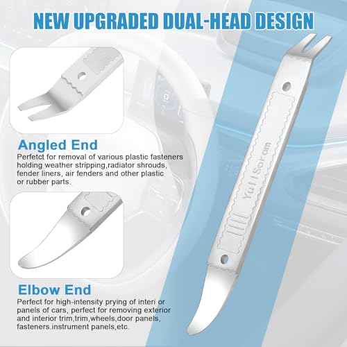 4140 Dual-purpose Steel Pry Bar, Multi-Function Trim Removal Tool for Automotive Panel,Planes Panel, Interior &exterior Trim Removal (Silver Pry Tool 1pc)