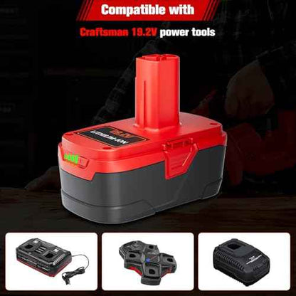 POWTREE 2 Pack 8.0Ah Replacement for Craftsman 19.2 Volt Battery Compatible with Craftsman C3 Lithium-Ion Battery XCP 130279005 130279003 130211004 130279017 1323903
