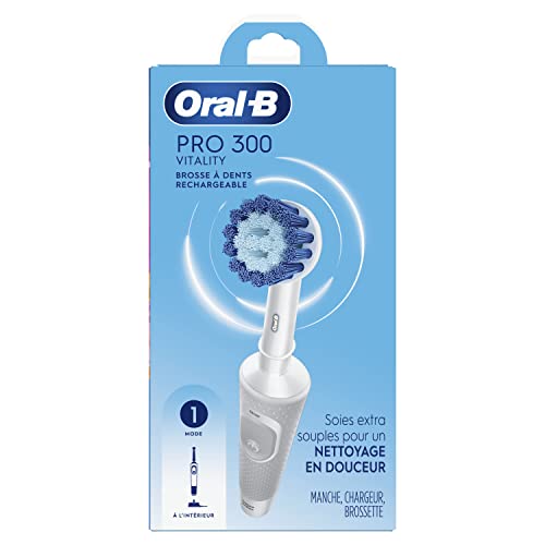 Oral-B MEUKPE Pro 300 Sensitive Clean Vitality Electric Toothbrush with (1) Brush Head, Rechargeable, White