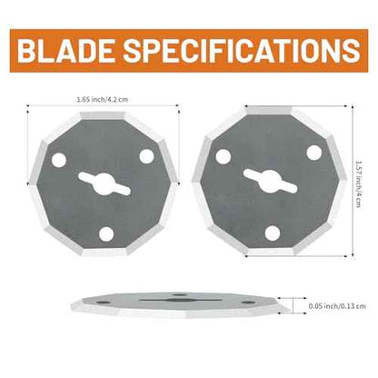 Replacement Blades Compatible with Worx WX082L 4V ZipSnip Cordless Electric Scissors, Replacement Rotary Blades Fit WX745L.9 MAKERX ZipSnip Rotary Cutter, RC2600K,RC2601,RC2602,WX080L,WX081L (2 Pcs)