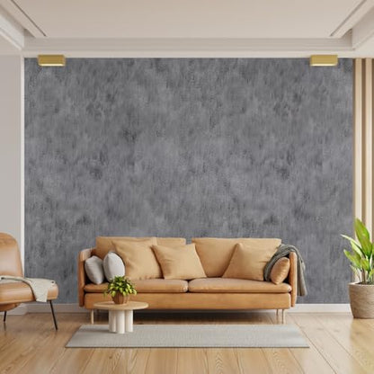 Concrete Wallpaper 15.7 in x 118 in, Peel and Stick Vinyl Cement Concrete Contact Paper for Walls Cabinets, Waterproof Removable Textured Wallpaper