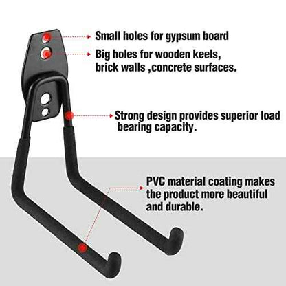 WORKPRO 12-Piece Garage Hook Set, Heavy Duty Steel Garage Hangers, Utility Wall Mount Hooks, Tool Hangers for Bikes, Garden Tools, Ladders and Bulky Items