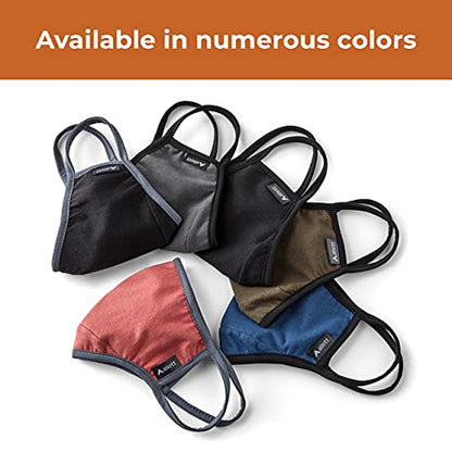 Allett Face Mask, Black | 2 Pack | Made of Cotton, Built in Polypropylene Filter | Soft Earloops, Washable, Reusable | With Nose Wire & Chin Gusset | For Adults