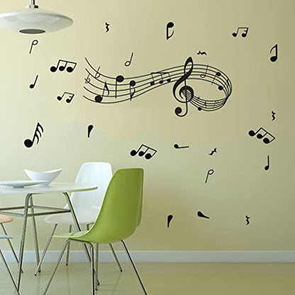 Musical Note Wall Decals, Creative Music Notes Notation Removable Vinyl Wall Stickers for Classroom Kids Music Studio Dance Room Bedroom Art Decor House Decoration