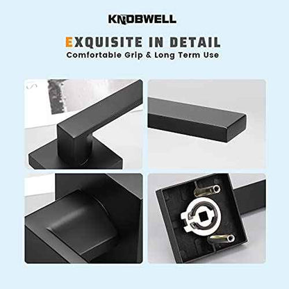 KNOBWELL Dummy Door Handles 8 Pack, Interior Door Knob, Heavy Duty 0.93 lb Non-Turning Right/Left Door Handle Levers(Only One Side Use)
