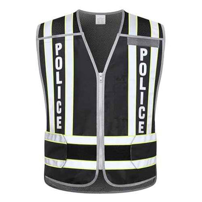Reflective Class 2 Police Traffic Vest Lime Green 4 Point Breakaway Heavy Duty High Visibility Yellow Police Vest