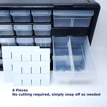 (24-Pack) Large Drawer Configurable Length Dividers compatible with Akro-Mils Plastic Storage Craft Cabinets, (Dividers Only)