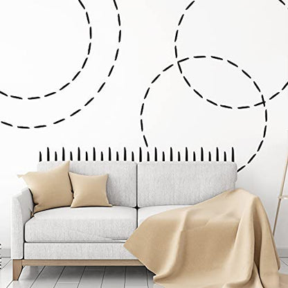 264 Piece Boho Wall Stickers - Modern Peel and Stick Line Wall Decals for Home Office, Bedroom, Nursery, Living Room, Window (Black)