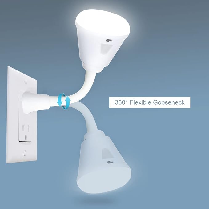 Plug in Motion Sensor Night Light, LED Infrared Sensor Light 6W Light AC 85-265V PIR Infrared Sensor Motion Detector Light Bulb Lamp (Warm Light, US Plug)