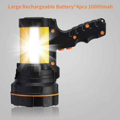Super Bright Most Powerful Cordless Handheld Spotlight High Lumens Rechargeable Big LED Flashlight, Large Searchlight Long Lasting Long Range