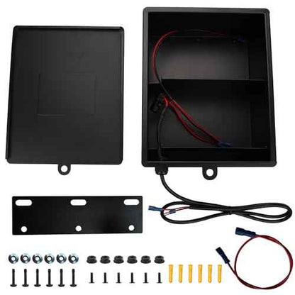 Steel Battery Box for Gate Opener, Holds 2 12V 7AH Lead-Acid Batteries (Not Included), Provide 12/24V