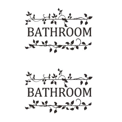 HAOHUODUO 2 Black Vine Bathroom Decals - Stickers for Bathroom Decor, Vinyl Wall Art 11.4x7.8 Inch