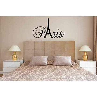 Black 20" x 13" Paris Tower Girls Room Wall Decal Home Decor Vinyl Black