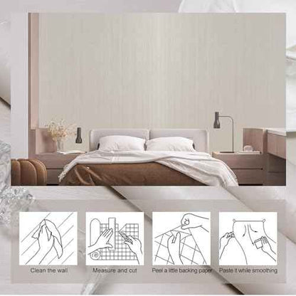 wishFIRE Cream Textured Peel and Stick Wallpaper 15.7"¡¿118" Contact Paper Removable Wood Look Wall Paper Self Adhesive Waterproof Vinyl Wallpaper for Bedroom Kitchen Cabinets Countertop