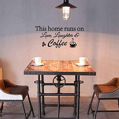 This Home Runs on Love Laughter and Coffee Removable Vinyl Art Wall Decal Stickers Home Decor