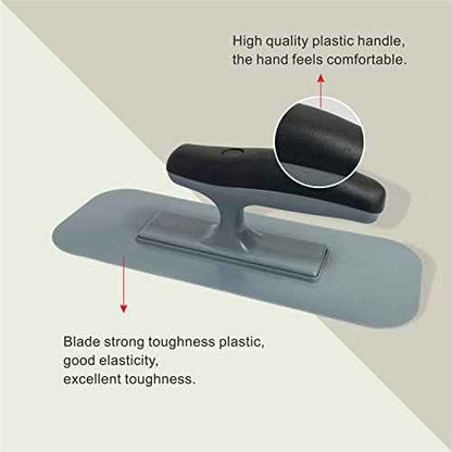 Hanroy Plastic Trowel with Black Comfortable Grip Handle, Includes 3.5" x 9.5'' Finishing Trowels, Lightweight Mounting, Round End, Suitable for Scrape,Plastering and Paint Walls(D1147)