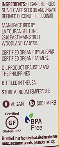 La Tourangelle, Organic Canola Oil, Expeller-Pressed Non-GMO Canola Seeds, Pesticide and Chemical Free, High Heat Neutral Cooking Oil, 16.9 Fl Oz