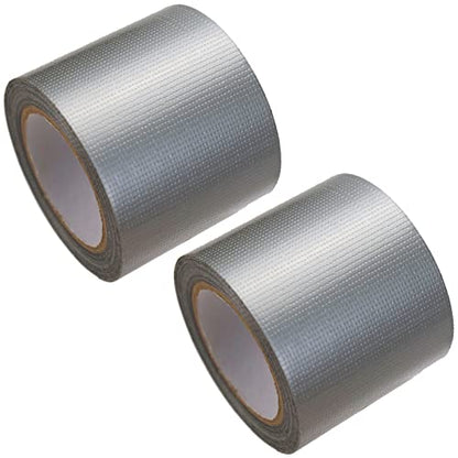 Mini Duct Tape 2PCS Travel Size Duct Tape for Outdoors Camping Hiking Emergency Put in Pocket Tear by Hand, 2 inch x 5 Yards, Twin Silver