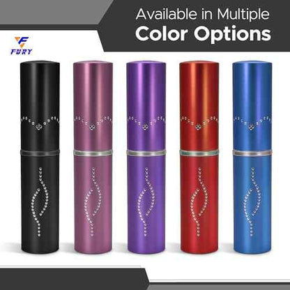 FuryUSA Lipstick Stun Gun - Womens Stun Gun, Metal Casing Self-Defense, Rechargeable Battery, Max Strength, 120 lumens, Built-in Flashlight, Stylish, Expert-Trusted
