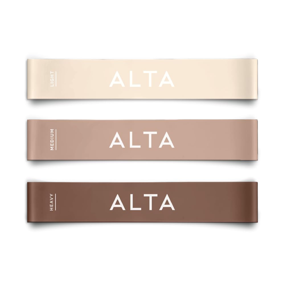 ALTA Mini Loop Bands for Exercise - Premium Durable Latex - Small Resistance Bands for Women, Booty Bands for Working Out, Leg Stretch Loops for Physical Therapy, Pilates Exercise Mini Bands Set