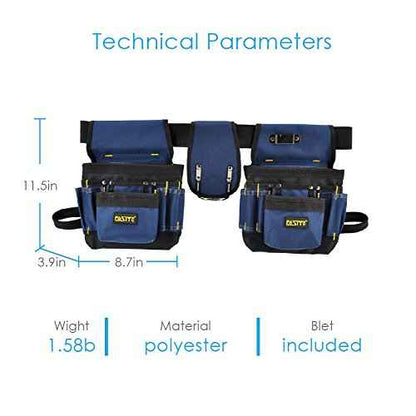 FASITE Tool Belt Pouch, Work Apron with Adjustable Waist Strap, Tool Holder Organizer for Men&Women,Electrician, Carpenter, Framer, Construction, Technician