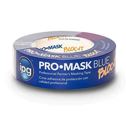 IPG ProMask Blue with BLOC-It, Premium 14-Day Masking Tape, 1.41" x 60 yd, Blue, (Single Roll)