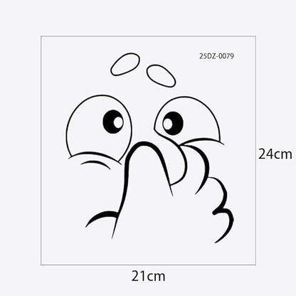 A Washroom Room WC Toilet Seat Stickers Holding Nose Pattern Funny View PVC Wall Stickers Decor Decals Art Mural