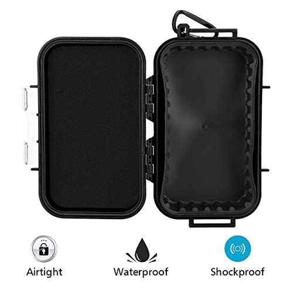 Small Waterproof Boxes of Plastic Case Shockproof Airtight Container Case Portable Airtight Carry Box Black Dry