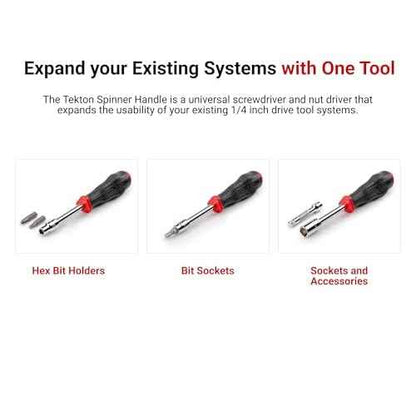 TEKTON 1/4 Inch Drive High-Torque Spinner Handle | SHH03125