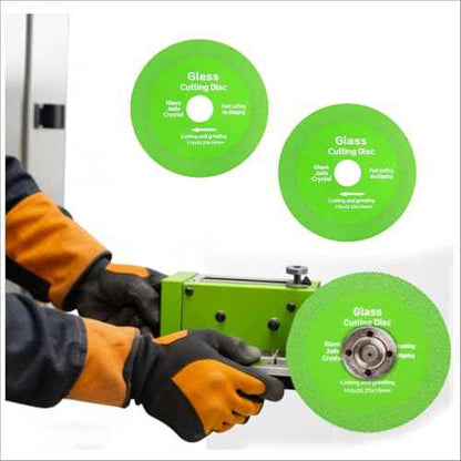 3 Pack 4-1/2 Inch Diamond Glass Cutting Disc for Angle Grinder, 7/8" Arbor Ultra-Thin Precision Blade - Cut Glass, Tile, Crystal, and Ceramic for Bottles