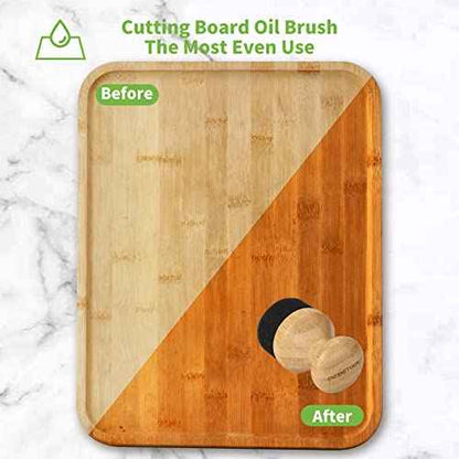 2Pack Cutting Board Oil Wax Applicator for Food Grade Mineral Oil Board - Natural Bamboo Applicator for Cutting Boards£¬Wooden Spatula£¬Spoon and Other Utensils