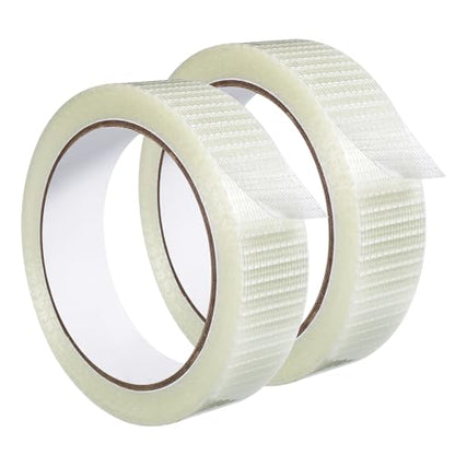 2 Pack Clear Duct Tapes Heavy Duty, Transparent Duct Tape Waterproof Tape High Performance Weather Resistant Tapes Industrial Grade for Residential, Commercial (1 in x 22 Yards)