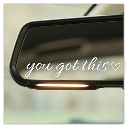 (3 Pcs) You Got This Mirror Sticker Inspirational Positive Quote Vinyl Decal with Heart for Car Rear View Mirror Window Laptop Motorcycle Motivational Waterproof Sticker 4 inches