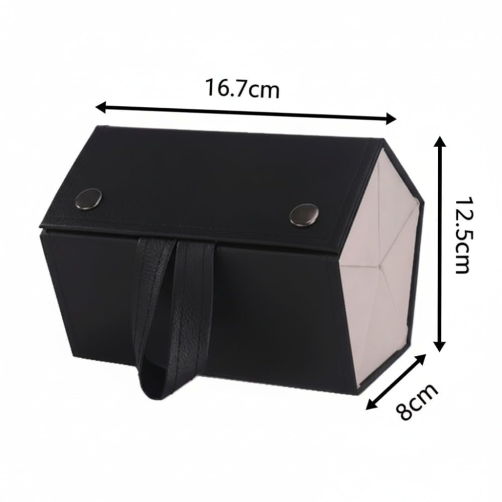 MOPFOL Sunglasses Organizer Case 8 Slots PU Leather Foldable Hanging Design Travel Eyewear Holder with Multiple Compartments for Glasses Storage(Black)