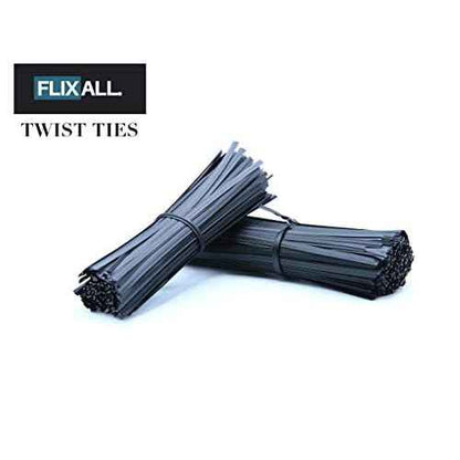 5 inches Twist Ties Pack of 250 - Premium Quality Reusable Black Plastic Coated Ties for Household and Office use