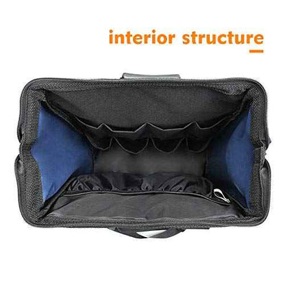 FASITE Tool Bag Backpack, Heavy Duty Durable Electrician Work Pack for Hand Tools, Waterproof Tool Storage & Organizer for a Contractor, Plumber, HVAC, Cable Repairman, Blue