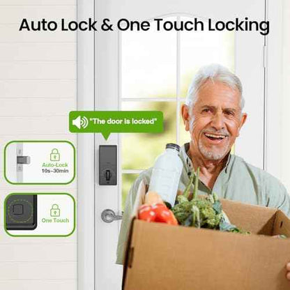 GHome Smart Door Lock KD30, Fingerprint Smart Deadbolt for Front Door, 5 in 1 Keyless Entry Door Lock, App Control, Auto Lock, 0.3s Unlock, Easy Install, for Home/Apartment/Office